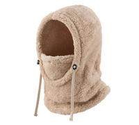Magracy Unisex Winter Thermal Balaclava Face Mask Windproof Fleece Hood with Adjustable Drawstring for Skiing Cycling Running Outdoor Sports Beige
