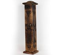 Magrathea Incense Tower/Wooden Cone & Stick Burner/Carved Wood Holder