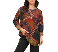 Magritta Jumper Womens Long Sleeve Plus Size Sweater Ladies Winter Knit Graphic Large Pullover Tops Loose Fashion Jumper for Women Colourful Jewels XX-Large