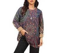 Magritta Sweater Womens Long Sleeve Knit Jumper Winter Round Neck Vintage Pullover Tops Casual Loose Jumper for Women Secret Garden Large, 16-18