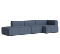 Mags Sofa 3-seater Combination 4 with armrest right Hay Fabric Turf Blue grey - 5710441433873