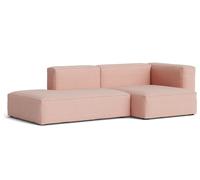 Mags Soft Sofa 2,5-seater Combination 3 with armrest right Hay fabric Tartaglia red/white with beige stitching - 5710441373520