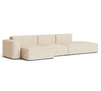 Mags Soft Sofa 3-seater Combination 4 Low Armrest Armrest left Hay Fabric Bolgheri LGG60 with beige stitching - 5710441374329