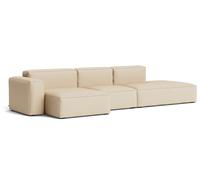 Mags Soft Sofa 3-seater Combination 4 Low Armrest Armrest left Hay Fabric Hallingdal 220 with beige stitching - 5710441374497