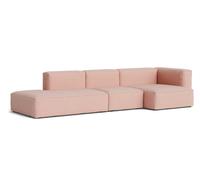 Mags Soft Sofa 3-seater Combination 4 with armrest right Hay Fabric Tartaglia red/white with beige stitching - 5710441375128