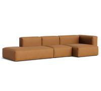 Mags Soft Sofa 3-seater Combination 4 with armrest right Hay Leather Sense Cognac with beige stitching - 5710441374701