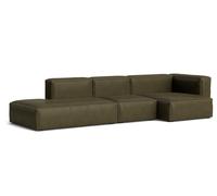 Mags Soft Sofa 3-seater Combination 4 with armrest right Hay Leather Sense Forest with beige stitching - 5710441434818