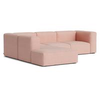 Mags Soft Sofa Corner Combination 2 armrest left Hay Fabric Tartaglia Red/White with Beige Stitch - 5710441376286