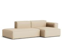 Mags Soft Sofa Low 2,5-seater Combination 3 with armrest right Hay Fabric Hallingdal 220 with beige stitching - 5710441373155