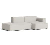 Mags Soft Sofa Low 2,5-seater Combination 3 with armrest right Hay fabric Story 102 with beige stitching - 5710441434733