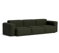 Mags Soft Sofa Low armrest 3-seater Combination 1 Hay Fabric Maglia dark green with beige stitching - 5710441374893