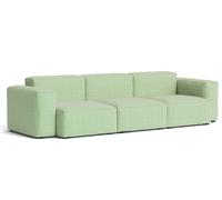 Mags Soft Sofa Low armrest 3-seater Combination 1 Hay Fabric Tartaglia green/white with beige stitching - 5710441375067