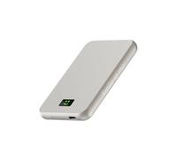 MagSafe External Battery 5000mAh - Quick Charge 100W GaN - Ultra Compact Powerbank with Mirror and LED Display - Compatible with iPhone, USB-C, Smartphones & Tablets - Xoopar Smile Grey