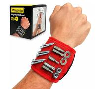 MagSnap Magnetic Wristband by Wrap-It Storage - Red - Great Gift for Dad Tool Belt and Screw Holder