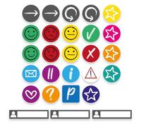 Magstick Whiteboard Accessories Magnets Doodle I 27 Pieces I DIN A4 Sheet I Magnetic Board, Whiteboard, Notice Board I mag_287