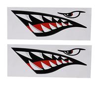 MAGT Shark Teeth Mouth Sticker, 2Pcs Shark Teeth Mouth Reflective Decals Sticker Waterproof Funny Graphics Accessories for Car Kayak Canoe Fishing Boat Truck Decoration.