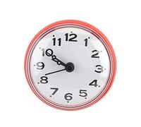 MAGT Wall Clock, 3 colors Beautifully Waterproof Suction Wall Window Mirror Shower Clock for Bathroom (Red)