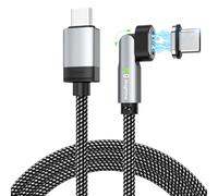 Magtame 100W Magnetic USB C Cable Right Angle, 3.3ft Magnetic Charging Cable Fast Charging, 90 Degree USB C to USB C Data Transfer Cord Braided Compatible with iPhone 15 Plus/Pro/Max Galaxy S23