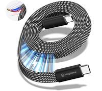 Magtame Flat 240W Magnetic USB C to USB C Cable, 1.5M 5A Nylon Braided Fast Charging Type C Cable for iPhone 15/15 Pro/16 Pro Max, Samsung, MacBook