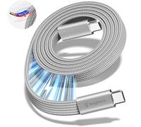 Magtame Flat 240W Magnetic USB C to USB C Cable, 1.5M 5A Nylon Braided Fast Charging Type C Cable for iPhone 15/15 Pro/18 Pro Max, Samsung, MacBook