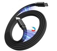 Magtame Magnetic Flat USB-C to USB-C Cable, 60W Coiled Type C Fast Charging | Self-Coiling Retractable Type C Fast charging cable, Neat&tangle-free,60W 3A fast charging&480Mbps Data sync,for USB C Device