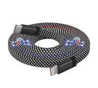 Magtame Magnetic USB C to Lightning Cable - 1.5M Coiled Fast Charging Cord, MFi Certified Compatible with iPhone 14/13/12/11 Pro Max/XS MAX/XR/XS/X/8 SE - Flat Black