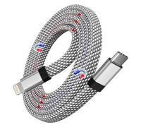 Magtame Magnetic USB C to Lightning Cable, 1M Coiled iPhone Charger Cord, Nylon Braided Transfer Cord, MFi Certified Compatible with iPhone 14/13/12/11 Pro Max/XS MAX/XR/XS/X/8 SE Flat