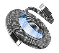 Magtame Magnetic USB C to Lightning Cable for iPhone 3.3FT, Coiled iPhone Charger Cable Fast Charging MFi Certified, Flat Retractable Cord Braided Compatible with iPhone 14 13 12 11 Pro Max XR XS X