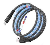 Magtame Retractable USB C Cable, 1.5M Coiled A to C, Nylon Braided Type C Fast Charging Cord, Compatible with Samsung, Pad, USB C Devices, Black
