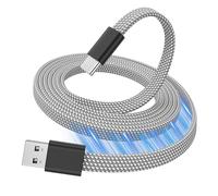 Magtame USB A to USB C Cable,5ft Flat Magnetic Charging Cable, Coiled USB C Cable, Retractable Type C Fast Charging Cable, Flexible USB C Cord Compatible for iPhone 15 Pro Max,Samsung,Pad, Silver