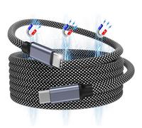 Magtame USB C Cable, 240W Magnetic USB C to USB C Cables 5ft, 5A Nylon Braided Fast Charging Type C Cable for Phone 15/15 Pro/15 Pro Max Samsung S22 for MacBook USB C Device (Black)