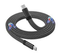 Magtame USB C Cable, Magnetic USB C to USB-C Cable 60W(3A), Flat Coiled Charger Cables 3.3ft, Nylon Braided Type C Fast Charging Cord Compatible for iPhone 15 Pro Plus Max USB C Device Samsung, Black