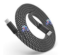 Magtame USB C Charger Cable, 5ft Coiled, Flat Nylon Braided Type C Fast Charging Cord, Magnetic, 60W (3A), Compatible for USB C Devices, Samsung Galaxy, Black
