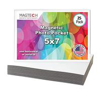 Magtech Magnetic Photo Pocket Picture Frame, White, Holds 5 x 7 Inches Photos, 25 Pack (15725)