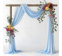 Magtowne 2 Panel Baby Blue Wedding Arch Draping Fabric, 29" x 20FT Sheer Chiffon Fabric for Draping, Ceremony Decor, Wedding Arch Decor