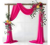 Magtowne Hot Pink Wedding Arch Draping Fabric 2 Panel 29" X 20FT, Drapery Panels for Wedding Ceremony Party Ceiling Decoration
