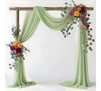 MAGTOWNE Wedding Arch Draping Fabric, 2 Panels 29" X 20FT Sage Green Chiffon Arch Draping Sage Green Sheer Fabric for Draping Chiffon Arch Drapery for Wedding Arch Decor
