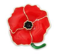 MAGUSHION Red Poppy Badges And Pins 2024,Premium Handmade Enamel Lapel Pin Brooch Badge ，Poppy Brooch Pin，Remembrance Day Memorial Gifts(B)