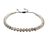 MAGUSHION Tibetan Buddhist Good Luck Bracelets,Silver & Gold Beaded Bracelet,Men and Women Bangles Jewelry,Handmade Adjustable Friendship Gift Handcrafted Rope Woven Wristband (Silvery)