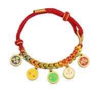 MAGUSHION Tibetan Buddhist Good Luck Rope Woven Bracelets for Women Men Teens, Six Words Tibetan Mantras Amulet Braided Bracelets Adjustable Friendship Gift Handcrafted Rope Woven Wristband (C)
