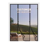 MAGZO Custom Fly Screens for Doors Width Within 300.01cm - 350cm, Customized Magnetic Door Curtain for Keeping Out Flies for Double Doors, Magnets Door Net to Keep Bugs Out, Grey