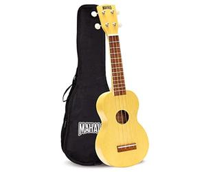 Mahalo Kahiko Soprano Ukulele for Beginners, Quality Musical String Instrument with Geared Machine Head & Instrument Case, Small Ukulele for Kids & Adults, Butterscotch