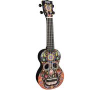 Mahalo Art Soprano Ukulele for Kids & Beginners, Musical String Instruments with Geared Machine Head & Case, Mini Uke Guitars for Children & Adults, Music Gifts, Day of the Dead Skull