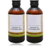 Mahanarayana Thailam - 200 ml | Ayurvedic Oil for Muscle Soreness & Stiffness | Increases Flexibility in Joints & Relieves Pain | Tel Massage Oil | Strengthens Muscles (Pack of 2)