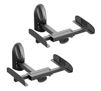 mahara Black Universal Speaker Mounts - Pair of swivel & tilt speaker brackets - Side clamping - Max Weight 20Kg - Max swivel 130°- Max tilt 20°