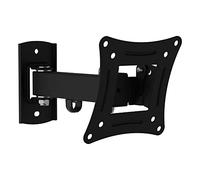 MAHARA Multi-Position Wall Mount - Black Single Arm TV Bracket With Tilt & Turn for Screens and Computer Monitors up to 32", VESA Compatible, Max Weight 10Kg