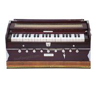 Maharaja Musicals Harmonium - 9 Stop - Sangeeta - 3 1/2 Octave - Coupler Function, Book, Bag - Tuned To A440 - Mahogany Color (PDI-DC)