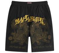 Maharishi Men's Muay Thai Embroidered Tiger Dragon Shorts Black