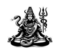 mahashivratri Special mahakal Hindu god Tattoo Lord Shiva Art Silhouette har har mahadev Wall Vinyl Sticker Decor 42x46.1cm Glass Stickers Black