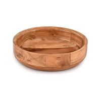 Mahasu Acacia Wood Decorative Bowl, Rustic Home Decor Accessory for Coffee Table, Living Room, Wedding Centerpiece (25.4cm x 25.4cm x 6.35cm)